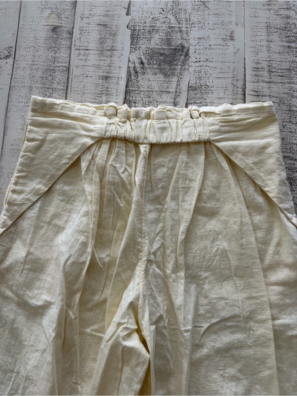 Free People Demi Wide Leg Linen Blend Pants Tea Cookie Color - Picture 8 of 15